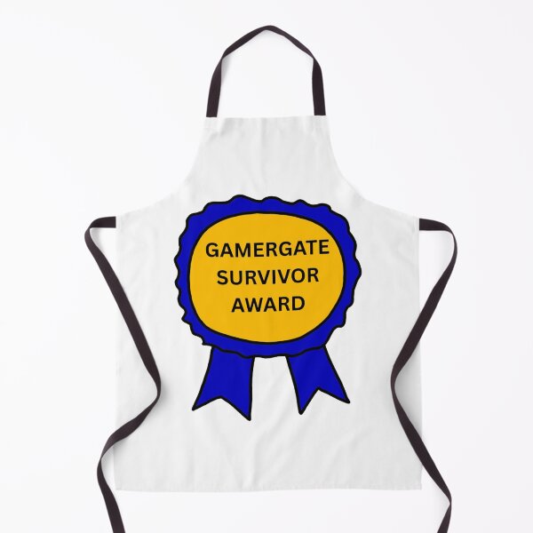 Item preview, Gamergate Survivor Award Satirical Retro Blue Ribbon Design designed and sold by HellFrogsart.