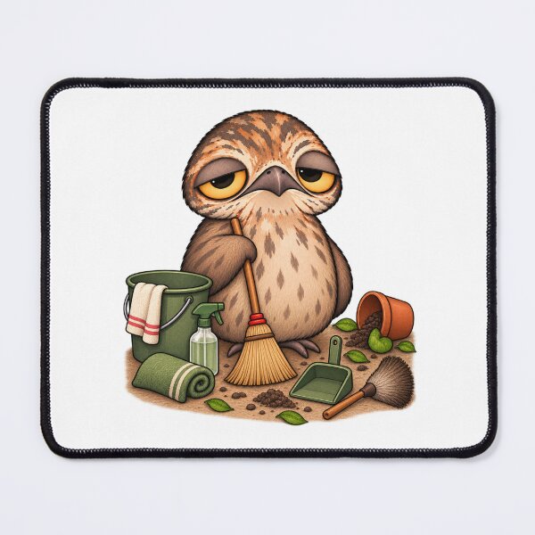 Item preview, Cute Potoo Bird Cleaning | Sleepy Potoo Housekeeping & Spring Cleaning designed and sold by MrDev.