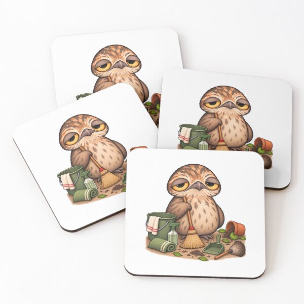 Item preview, Cute Potoo Bird Cleaning | Sleepy Potoo Housekeeping & Spring Cleaning designed and sold by MrDev.