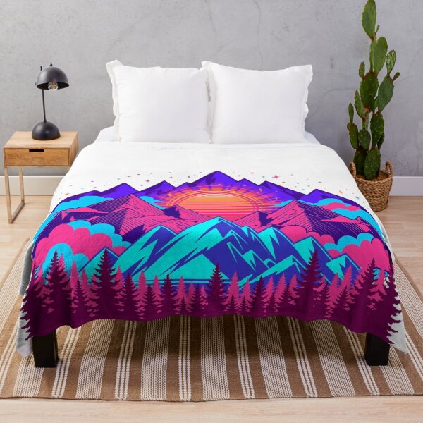 Item preview, Retro Vaporwave Mountains Sunset T-Shirt | Neon Aesthetic Nature Tee for Teens designed and sold by yassine elhaidi.