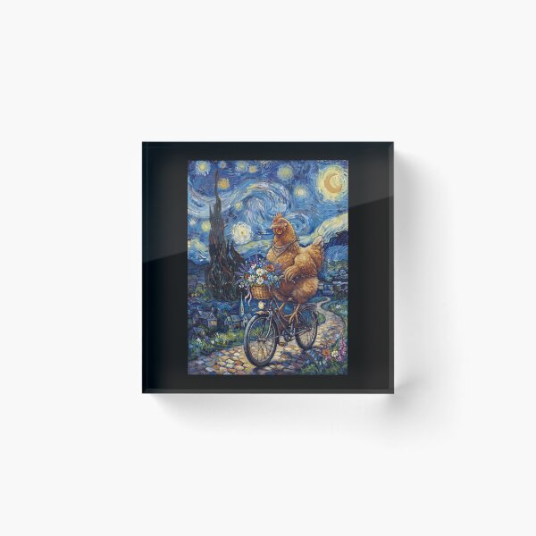 Item preview, Chicken Biking Bike Starry Night Van Gogh Art Animal Lover designed and sold by dian-rody-crest.