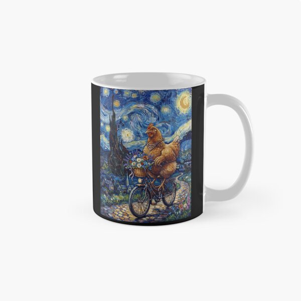 Item preview, Chicken Biking Bike Starry Night Van Gogh Art Animal Lover designed and sold by dian-rody-crest.