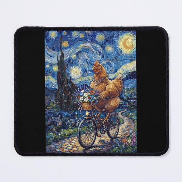 Item preview, Chicken Biking Bike Starry Night Van Gogh Art Animal Lover designed and sold by dian-rody-crest.