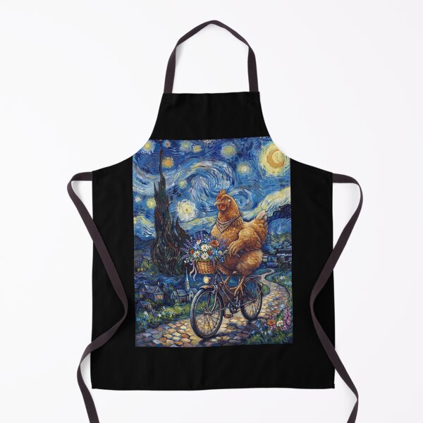 Item preview, Chicken Biking Bike Starry Night Van Gogh Art Animal Lover designed and sold by dian-rody-crest.