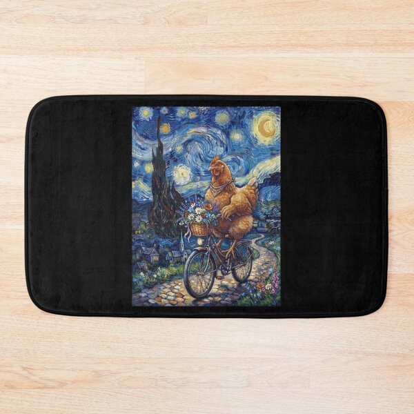 Item preview, Chicken Biking Bike Starry Night Van Gogh Art Animal Lover designed and sold by dian-rody-crest.