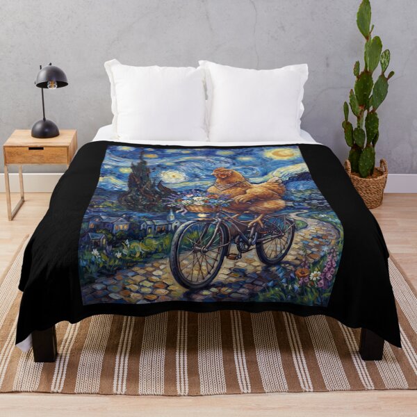 Item preview, Chicken Biking Bike Starry Night Van Gogh Art Animal Lover designed and sold by dian-rody-crest.