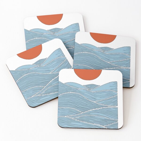 Item preview, sun waves woodcut designed and sold by PhiloDoh.