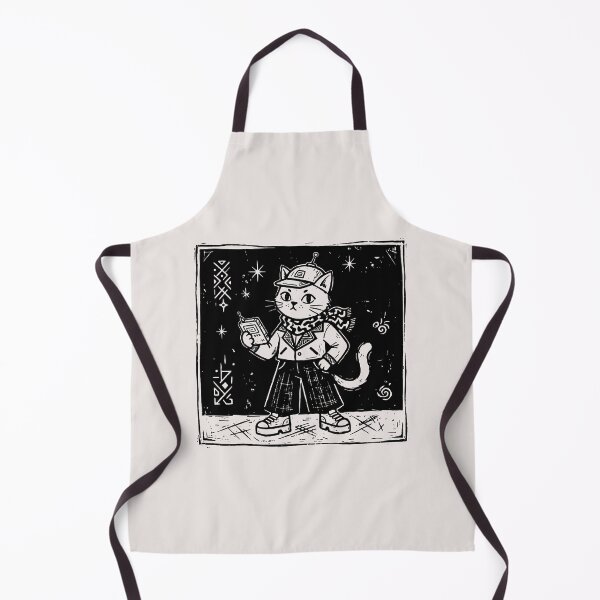 Item preview, Vintage Paranormal Investigator Cat Retro Sci-Fi Linocut Art designed and sold by Cipher & Soul.