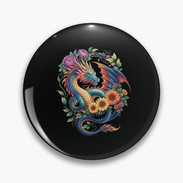 Item preview, Colorful Floral Dragon Fantasy Botanical Design designed and sold by Ostericaimusa.