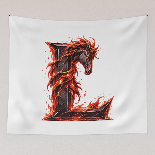 Item preview, Embermane Ironstride: The Year of the Horse Letter L designed and sold by BlissBlvdShop.