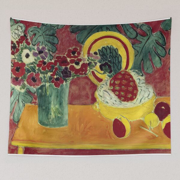 Item preview, Pineapple and anemones 1940 designed and sold by VeilOfPigments.