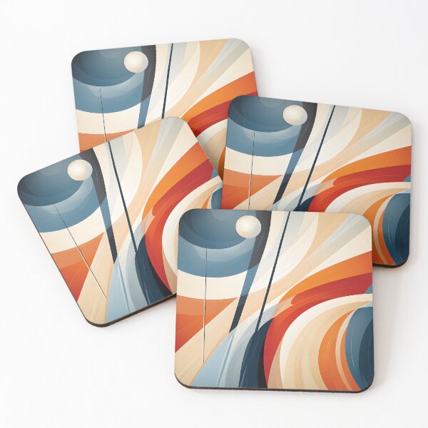 Item preview, Flowing Orange and Blue Mid Century Geometric Abstract designed and sold by GutyzDesignsES.