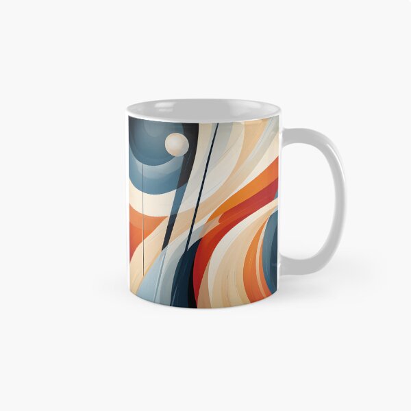 Artikelvorschau, Flowing Orange and Blue Mid Century Geometric Abstract entworfen und verkauft von Amalia Gutyz.