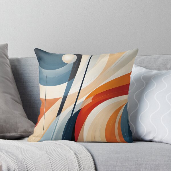 Item preview, Flowing Orange and Blue Mid Century Geometric Abstract designed and sold by GutyzDesignsES.