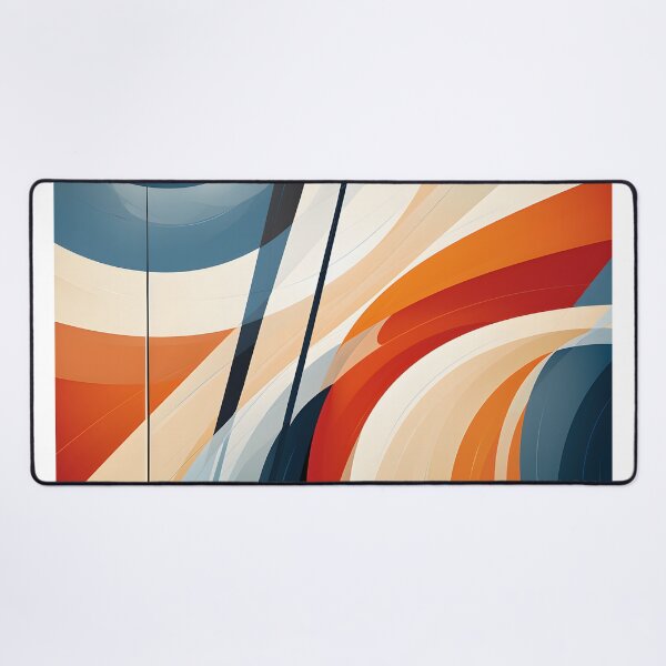 Item preview, Flowing Orange and Blue Mid Century Geometric Abstract designed and sold by GutyzDesignsES.