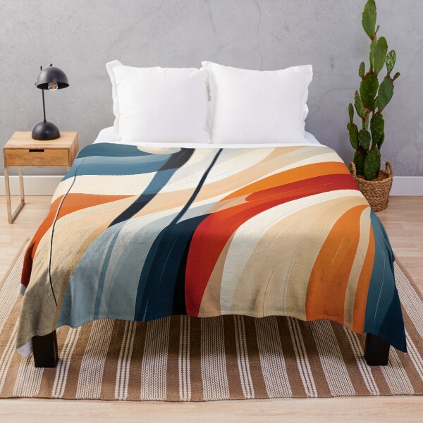 Item preview, Flowing Orange and Blue Mid Century Geometric Abstract designed and sold by GutyzDesignsES.