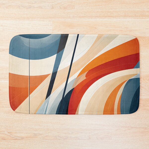 Item preview, Flowing Orange and Blue Mid Century Geometric Abstract designed and sold by GutyzDesignsES.