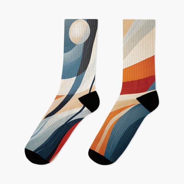 Item preview, Flowing Orange and Blue Mid Century Geometric Abstract designed and sold by GutyzDesignsES.