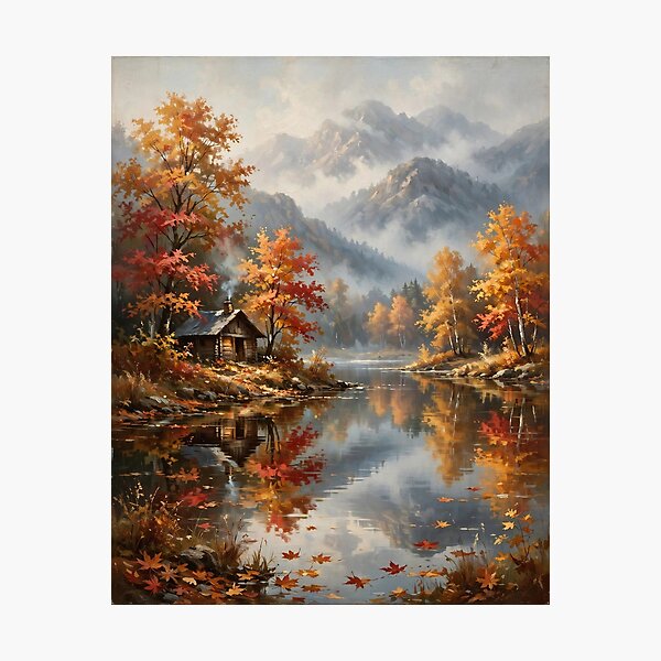 Item preview, Autumn Lake Landscape designed and sold by Remy's Golden Goods.
