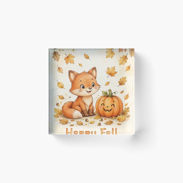 Item preview, Happy Fall Fox designed and sold by Remy's Golden Goods.