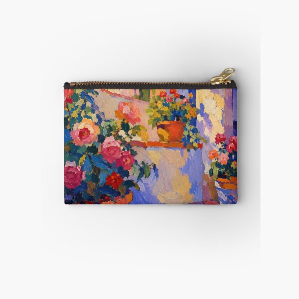 Item preview, Colorful Mediterranean Rose Garden Courtyard Impasto Painting designed and sold by GutyzDesignsES.