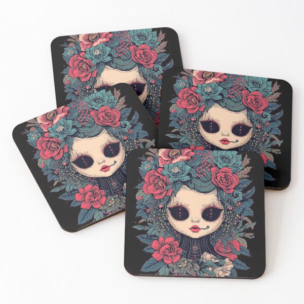 Item preview, Mystic Floral Goth Doll: Dark Botanical Art designed and sold by  Mythical Entanglement.