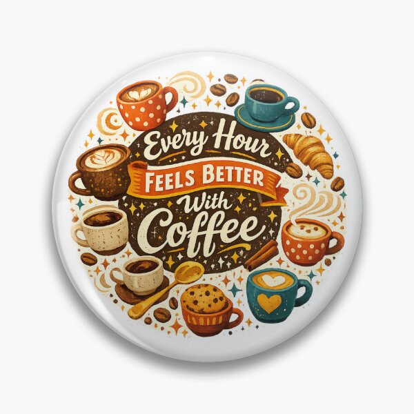 Item preview, Every Hour Feels Better With Coffee Cozy Retro Coffee Lover Art Design designed and sold by inkoutninja.