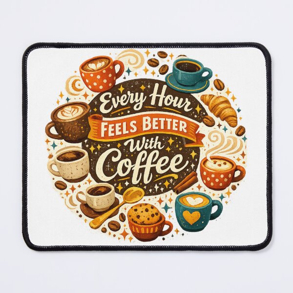 Item preview, Every Hour Feels Better With Coffee Cozy Retro Coffee Lover Art Design designed and sold by inkoutninja.