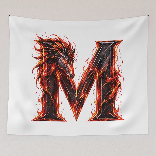 Item preview, Embermane Ironstride: The Year of the Horse Letter M designed and sold by BlissBlvdShop.