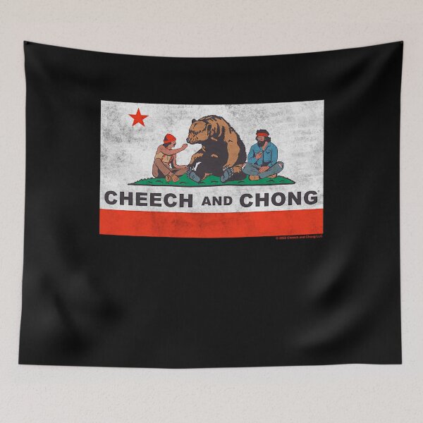 Item preview, Cheech Chong Chilling In California Republic Flag V3 designed and sold by hamfrase-lab.