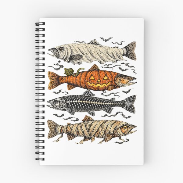 Item preview, Halloween Trout Fish Ghost Pumpkin Skeleton Mummy designed and sold by Suzu Comena.