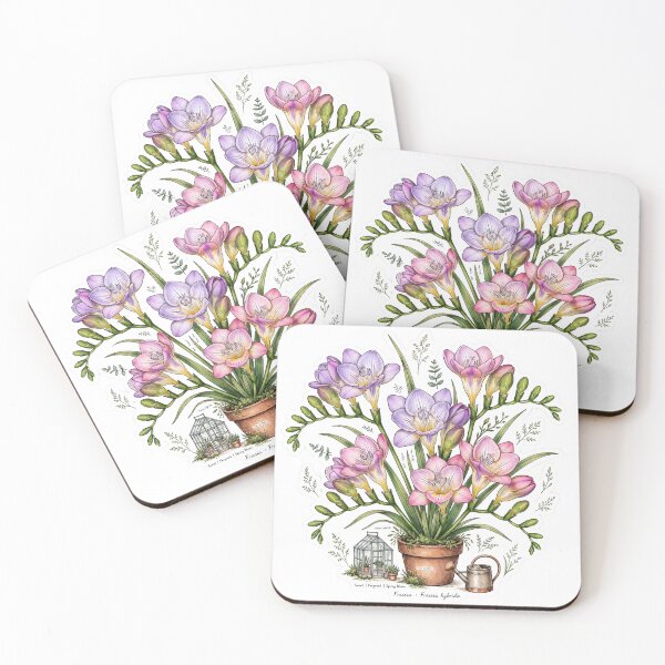 Item preview, Freesia Botanical Flowers Sticker designed and sold by RareBotanical .