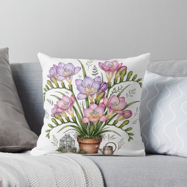 Item preview, Freesia Botanical Flowers Sticker designed and sold by RareBotanical .
