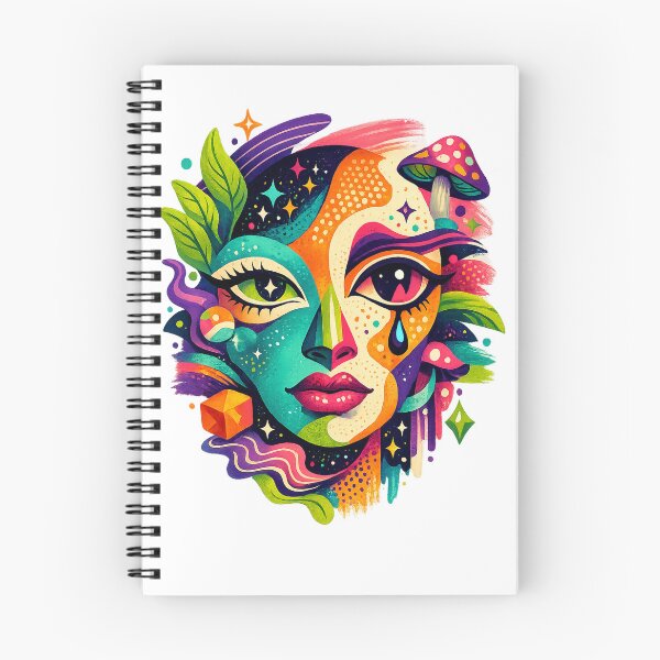 Item preview, Surreal Psychedelic Face Mushroom Cosmic Botanical Colorful Art Design designed and sold by inkoutninja.