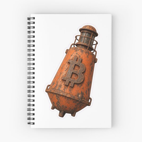 Item preview, Tilted Bitcoin Buoy Sticker — BTC Crash Survivor Crypto Decal designed and sold by Crypto-Joe.