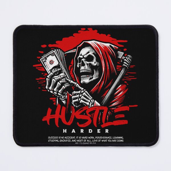 Item preview, Hustle Harder Reaper Money T-Shirt | Success Motivation Graphic Tee | Dark Grind Streetwear Shirt designed and sold by baretyas.