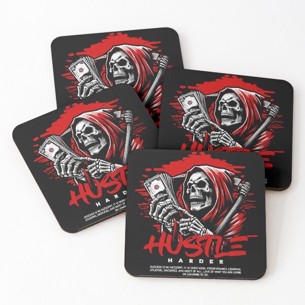Item preview, Hustle Harder Reaper Money T-Shirt | Success Motivation Graphic Tee | Dark Grind Streetwear Shirt designed and sold by vec4u.