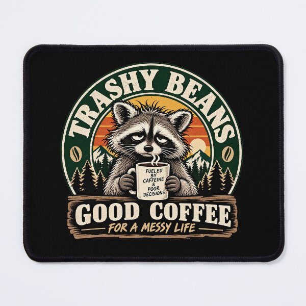Item preview, Trashy Beans Coffee Co — Fueled by Caffeine & Poor Decisions designed and sold by OriginalGamer55.