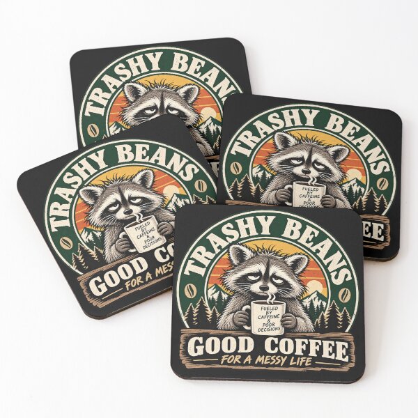 Item preview, Trashy Beans Coffee Co — Fueled by Caffeine & Poor Decisions designed and sold by OriginalGamer55.