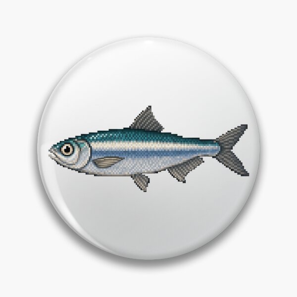 Item preview, Pixel Art Teal Herring Silver Stripe Cutout designed and sold by aigcx.