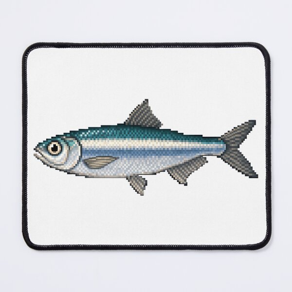 Item preview, Pixel Art Teal Herring Silver Stripe Cutout designed and sold by aigcx.