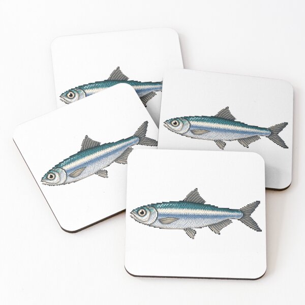 Item preview, Pixel Art Teal Herring Silver Stripe Cutout designed and sold by aigcx.
