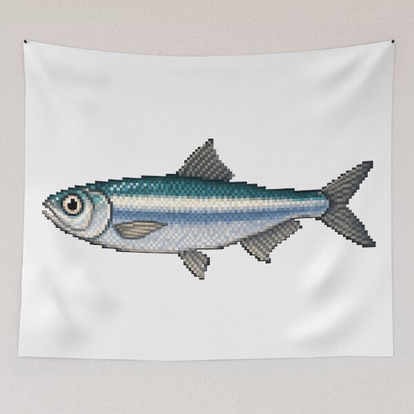 Item preview, Pixel Art Teal Herring Silver Stripe Cutout designed and sold by aigcx.