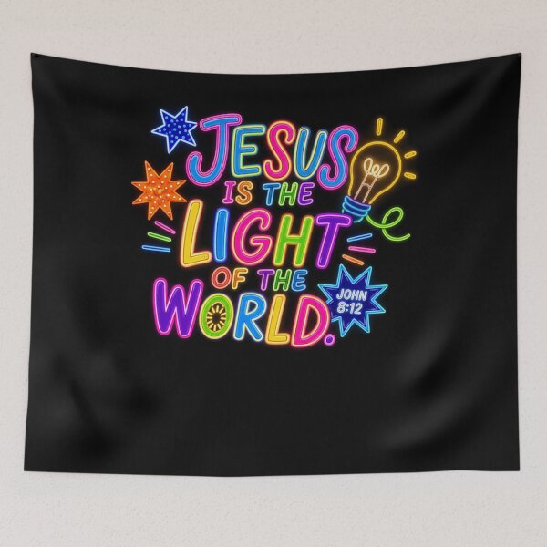 Item preview, Jesus Lights Christian Bible Verse John 8,12 Glowing Decor designed and sold by PeggyGilligan.