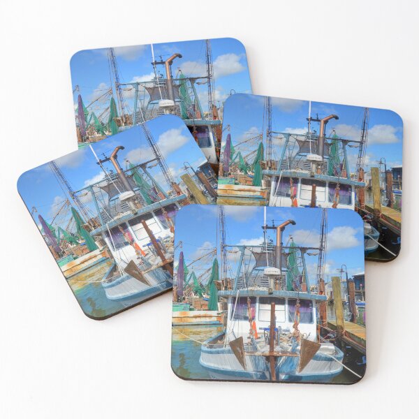 Item preview, Shrimping Boat in Harbour designed and sold by Savannah Gibbs.