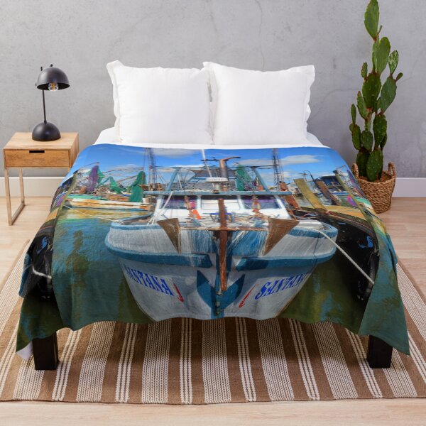 Item preview, Shrimping Boat in Harbour designed and sold by Savannah Gibbs.
