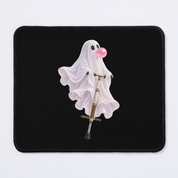 Item preview, Whimsical Bubblegum Ghost on a Pogo Stick designed and sold by pixiedustpaint.