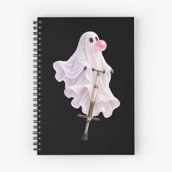 Item preview, Whimsical Bubblegum Ghost on a Pogo Stick designed and sold by pixiedustpaint.