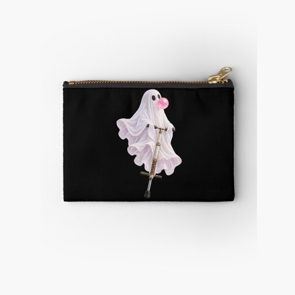 Item preview, Whimsical Bubblegum Ghost on a Pogo Stick designed and sold by pixiedustpaint.