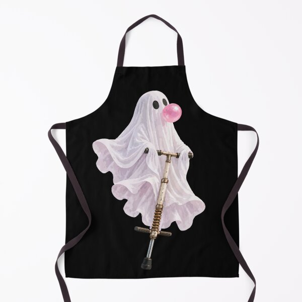 Item preview, Whimsical Bubblegum Ghost on a Pogo Stick designed and sold by pixiedustpaint.